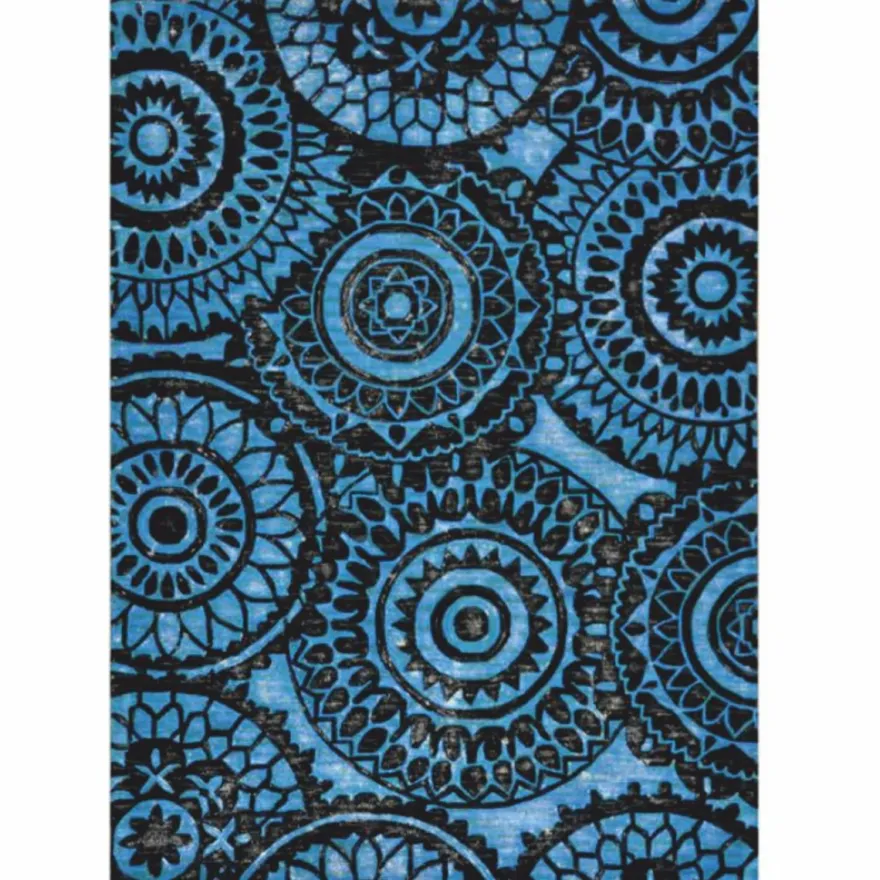 Casa Padrino Luxus Teppich Blau / Schwarz 300 x 200 cm - Rechteckiger Wollteppich - Wohnzimmer Teppich - Hotel Teppich