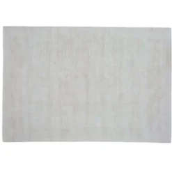 Casa Padrino Luxus Teppich Creme 280 x 360 cm - Unifarbener Viskose Teppich in Vintage Optik