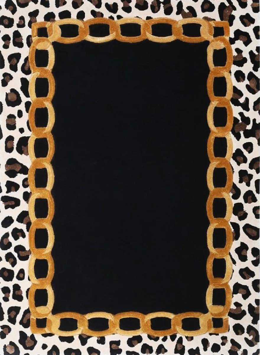 Casa Padrino Luxus Teppich mit Leoparden Design Mehrfarbig 160 x 230 cm - Rechteckiger Wohnzimmer Teppich - Handgetufteter Schlafzimmer Teppich - Luxus Interior - Luxus Qualität