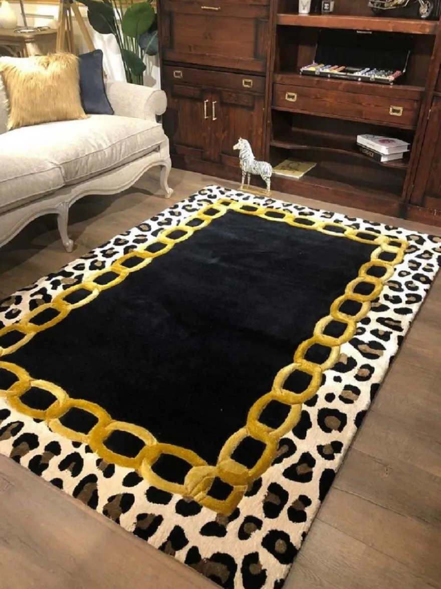 Casa Padrino Luxus Teppich mit Leoparden Design - Verschiedene Größen