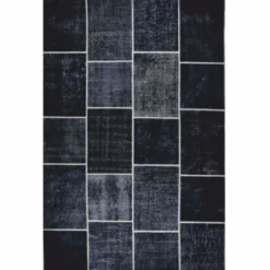 Casa Padrino Luxus Teppich Schwarz / Oliv 300 x 200 cm - Rechteckiger Wollteppich - Wohnzimmer Teppich - Hotel Teppich