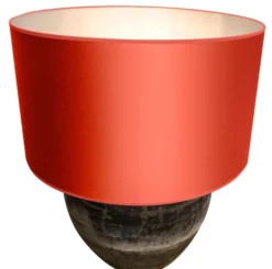 Casa Padrino Luxus Terracotta Tischleuchte Grau / Orange Ø 60 x H. 72 cm - Luxus Möbel