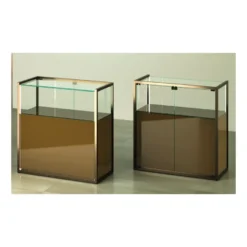 Casa Padrino Luxus Theken-Vitrine 95 x 45 cm H. 95 cm mit LED - Ladeneinrichtung - Boutique Möbel - Made in Italy