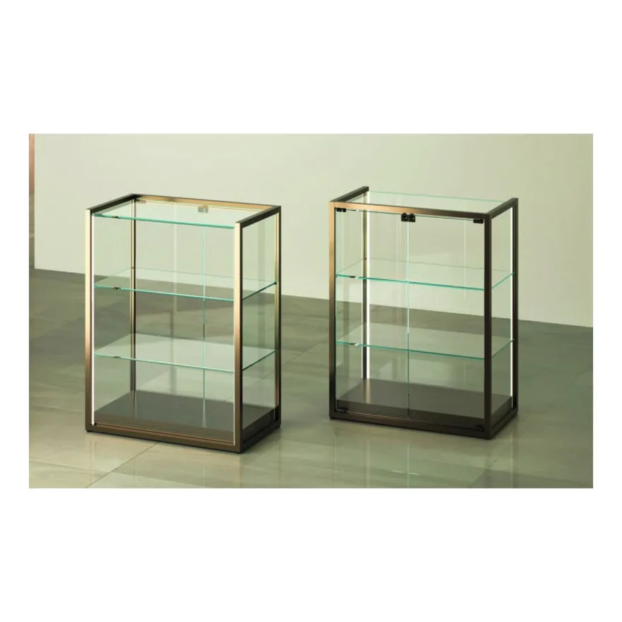 Casa Padrino Luxus Theken-Vitrine 75 x 45 cm H. 95 cm mit LED - Ladeneinrichtung - Boutique Möbel - Made in Italy