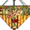 Casa Padrino Luxus Tiffany Deckenleuchte Mehrfarbig 40 x 40 x H. 34 cm - Tiffany Lampe mit handgefertigtem Glas Lampenschirm