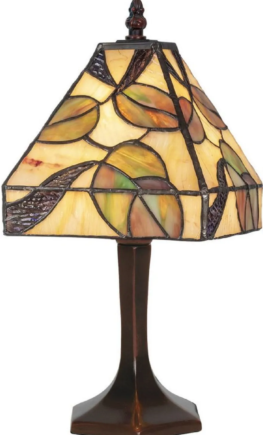 Casa Padrino Luxus Tiffany Hockerleuchte Mehrfarbig 15 x 15 x H. 31 cm - Tiffany Schreibtischleuchte - Tiffany Tischleuchte - Luxus Interior - Luxus Leuchten - Tiffany Leuchten