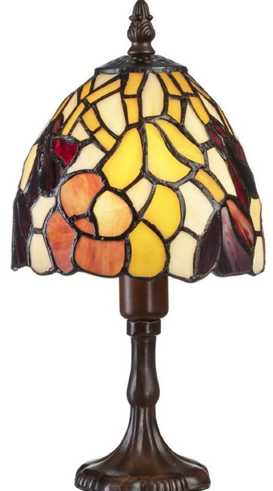 Casa Padrino Luxus Tiffany Hockerleuchte Mehrfarbig Ø 15 x H. 29 cm - Tiffany Tischleuchte - Tiffany Schreibtischleuchte - Tiffany Leuchten - Luxus Interior - Luxus Leuchten