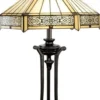 Casa Padrino Luxus Tiffany Tischleuchte Mehrfarbig Ø 40 x H. 59 cm - Tiffany Schreibtischleuchte - Wohnzimmer Deko Leuchte - Scheibtisch Deko Leuchte - Luxus Tiffany Leuchten
