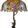 Casa Padrino Luxus Tiffany Tischlampe Schwarz / Mehrfarbig Ø 40 x H. 62 cm - Luxus Qualität