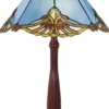 Casa Padrino Luxus Tiffany Tischleuchte Blau / Mehrfarbig / Braun 40 x 40 x H. 64 cm - Schreibtischleuchte - Tiffany Leuchten