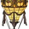 Casa Padrino Luxus Tiffany Tischleuchte Heißluftballon Mehrfarbig Ø 27 x H. 70 cm - Elegante Tiffany Lampe mit handgefertigtem Glas Lampenschirm