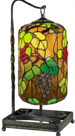 Casa Padrino Luxus Tiffany Tischleuchte Mehrfarbig / Schwarz 17 x 17 x H. 45 cm - Tiffany Schreibtischleuchte - Luxus Interior - Luxus Art Deco Leuchten - Tiffany Leuchten