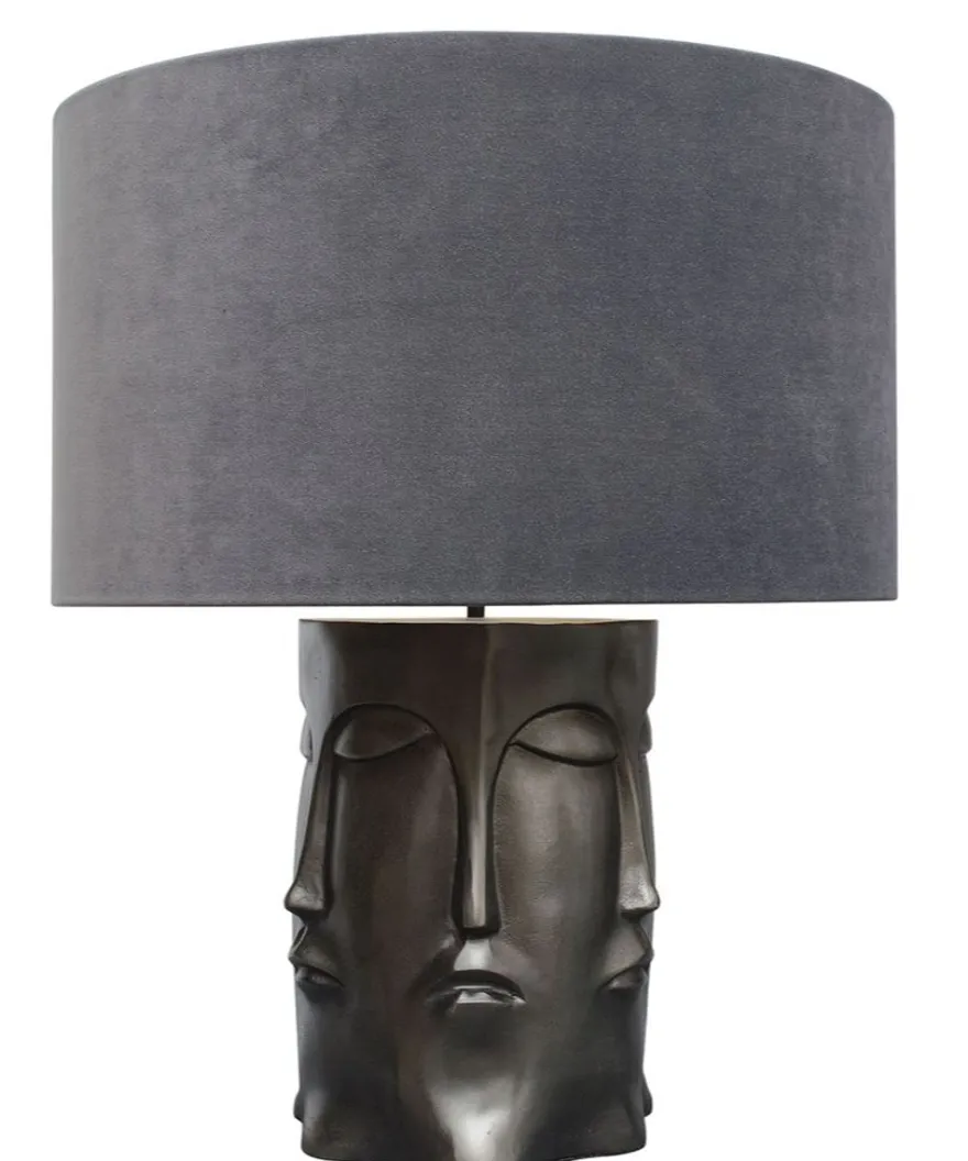Casa Padrino Luxus Tischlampe in bronze schwarz mit anthrazitfarbenen Lampenschirm 60 x H. 73 cm - Hotel Restaurant Lampen