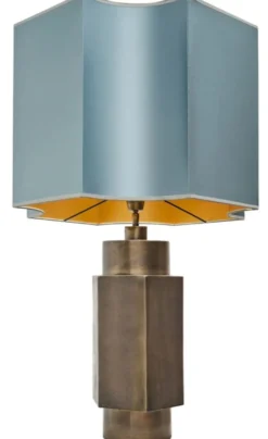 Casa Padrino Luxus Tischlampe Mattschwarz / Türkis 55 x H. 89 cm - Luxus Qualität