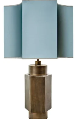 Casa Padrino Luxus Tischlampe Mattschwarz / Türkis 55 x H. 89 cm - Luxus Qualität