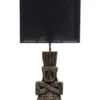 Casa Padrino Luxus Tischlampe mit schwarzem Lampenschirm 30 x 15 x H. 74 cm - Limited Edition