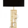 Casa Padrino Luxus Tischleuchte Gold 20 x 43 x H 85 cm - Edle Leuchte mit schwarzem Textilschirm