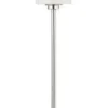Casa Padrino Luxus Tischleuchte Silber / Weiß Ø 15,9 x H. 55,9 cm - Moderne runde Tischlampe mit Lampenschirm aus Kunstseide und Marmorsockel