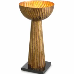 Casa Padrino Luxus Tischleuchte Vintage Messing / Schwarz H. 60,5 cm - Luxus Leuchten