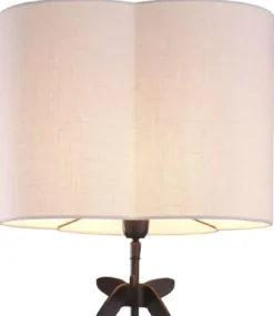 Casa Padrino Luxus Tischleuchte Bronzefarben / Weiß 40 x 38 x H. 95 cm - Elegante Schreibtischleuchte mit Lampenschirm - Luxus Leuchten