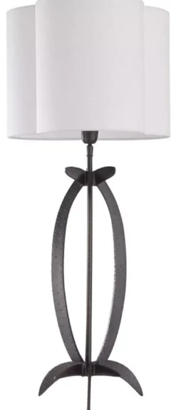 Casa Padrino Luxus Tischleuchte Bronzefarben / Weiß 40 x 38 x H. 95 cm - Elegante Schreibtischleuchte mit Lampenschirm - Luxus Leuchten