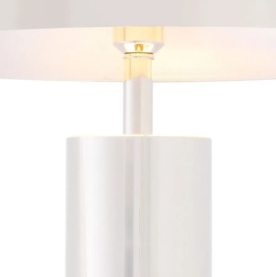 Casa Padrino Luxus Tischleuchte Silber / Schwarz Ø 50 x H. 70 cm - Tischlampe mit rundem Metall Lampenschirm