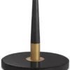 Casa Padrino Luxus Tischleuchte Antik Messingfarben / Schwarz Ø 60 x H. 101,5 cm - Moderne Schreibtschleuchte mit rundem Lampenschirm - Luxus Kollektion