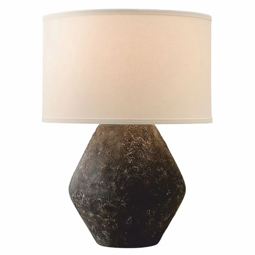 Casa Padrino Luxus Tischleuchte Schwarz / Cremeweiß H. 58,5 cm - Luxus Leuchten