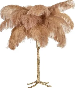 Casa Padrino Luxus Tischleuchte Palme Khaki / Gold 75 x 75 x H. 80 cm - Moderne Tischlampe im Palmen Design - Luxus Leuchten - Luxus Qualität