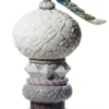 Casa Padrino Luxus Tischleuchte Pfau Weiß / Mehrfarbig Ø 25 x H. 41 cm - Handgefertigte & handbemalte Porzellan Tischlampe