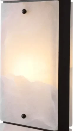 Casa Padrino Luxus Tischleuchte Alabaster / Bronze / Beige 50 x 29 x H. 95 cm - Schreibtischleuchte mit rechteckigem Lampenschirm - Luxus Tischleuchten - Luxus Schreibtischleuchten