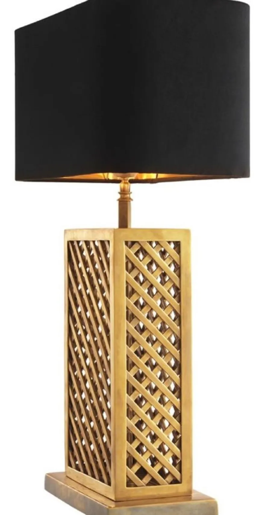 Casa Padrino Luxus Tischleuchte Vintage Messingfarben / Schwarz 46 x 22 x H. 72 cm - Luxus Qualität