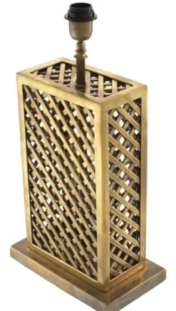 Casa Padrino Luxus Tischleuchte Vintage Messingfarben / Schwarz 46 x 22 x H. 72 cm - Luxus Qualität