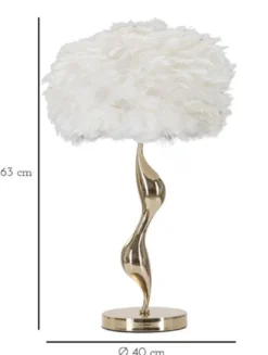 Casa Padrino Luxus Tischleuchte Gold / Weiß Ø 40 x H. 63 cm