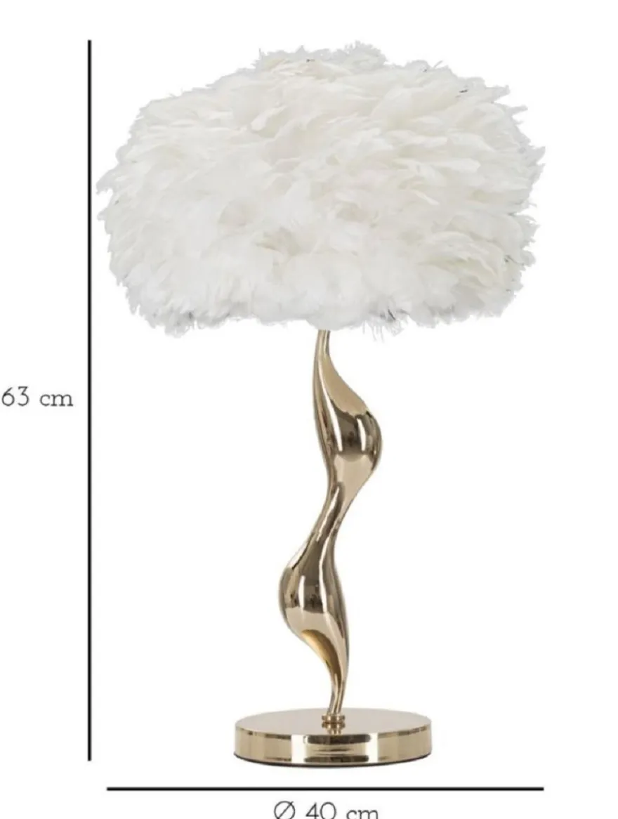 Casa Padrino Luxus Tischleuchte Gold / Weiß Ø 40 x H. 63 cm