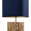 Casa Padrino Luxus Tischleuchte Vintage Messingfarben / Blau 35 x 35 x H. 62 cm - Designer Lampe