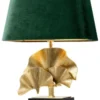 Casa Padrino Luxus Tischleuchte Messingfarben / Schwarz / Grün 41 x 34 x H. 53 cm - Wohnzimmer Tischlampe mit Granitsockel