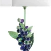 Casa Padrino Luxus Tischleuchte Weintrauben Grün / Lila / Weiß 20 x 20 x H. 50 cm - Moderne Schreibtischleuchte mit edlem Swarovski Kristallglas - Luxus Qualität - Made in Italy
