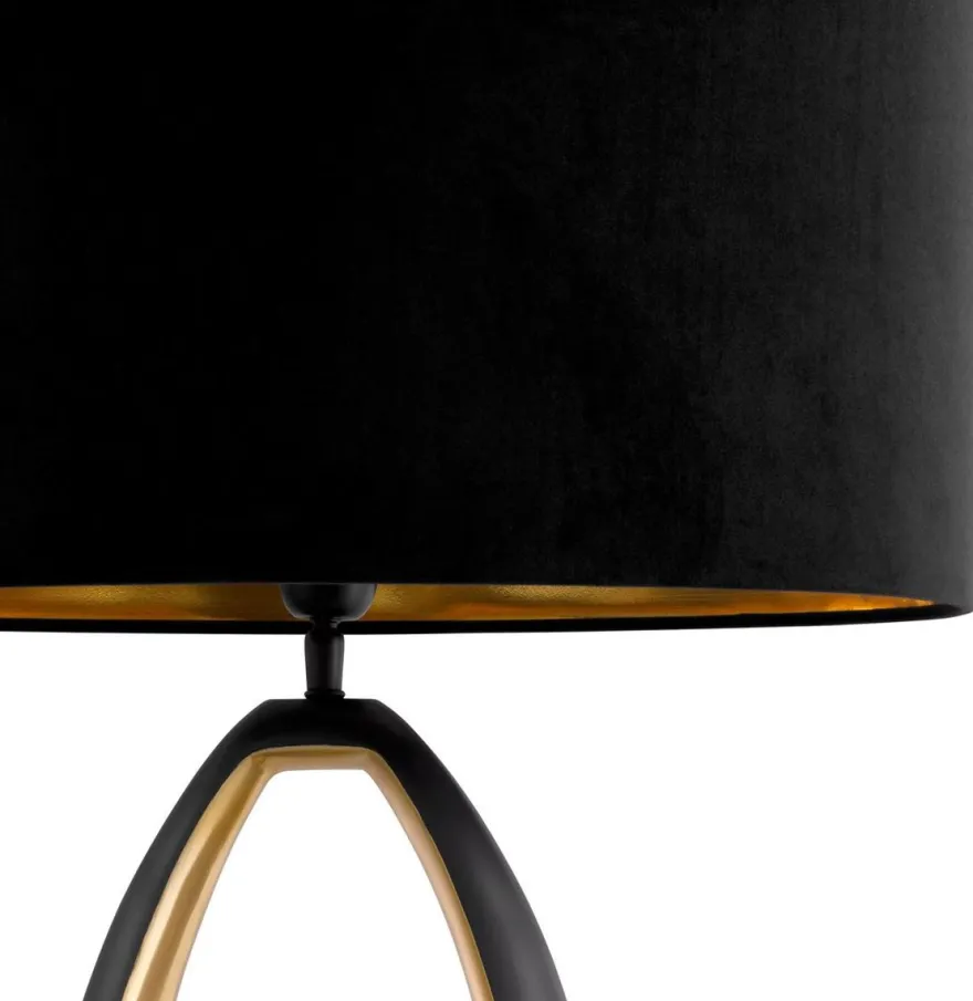 Casa Padrino Luxus Tischleuchte Rotguss / Gold / Schwarz Ø 50,5 x H. 86,5 cm - Runde Schreibtischleuchte mit Granitsockel und Samt Lampenschirm - Luxus Leuchten - Luxus Möbel - Luxus Interior