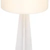 Casa Padrino Luxus Tischleuchte Weiß / Antik Messingfarben Ø 48 x H. 106,5 cm - Moderne Marmor Schreibtschleuchte - Luxus Kollektion