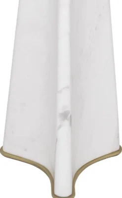 Casa Padrino Luxus Tischleuchte Weiß / Antik Messingfarben Ø 48 x H. 106,5 cm - Moderne Marmor Schreibtschleuchte - Luxus Kollektion