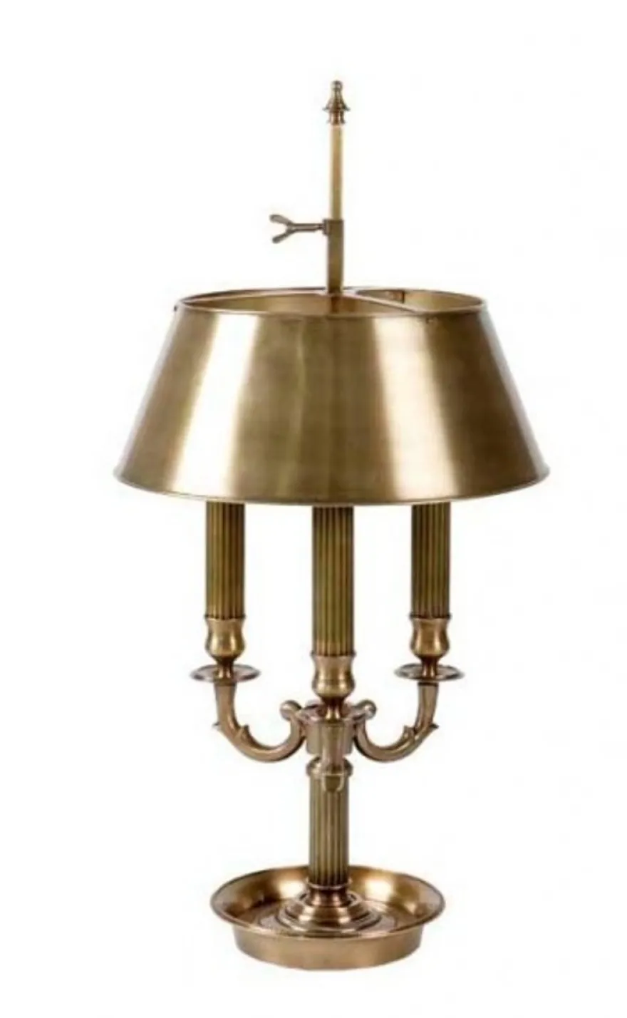 Casa Padrino Luxus Tischleuchte im Banker Stil Antik Messing, Durchmesser 34 x H 68 cm