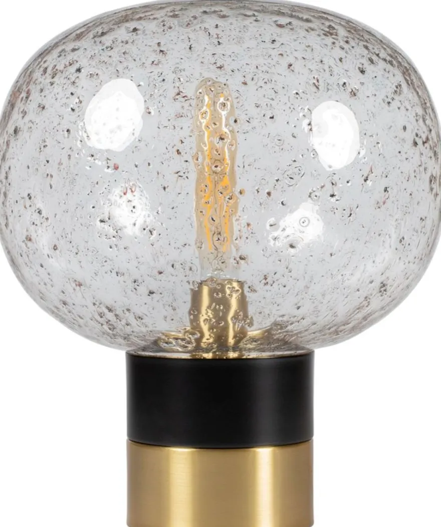 Casa Padrino Luxus Tischleuchte Schwarz / Messingfarben Ø 34 x H. 38 cm - Designer Tischlampe