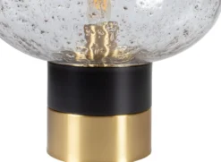 Casa Padrino Luxus Tischleuchte Schwarz / Messingfarben Ø 34 x H. 38 cm - Designer Tischlampe