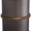 Casa Padrino Luxus Tischleuchte Vintage Messing / Schwarz Nickel / Creme Ø 45 x H. 76 cm - Runde Schreibtischleuchte - Luxus Tischleuchten - Luxus Möbel - Luxus Qualität