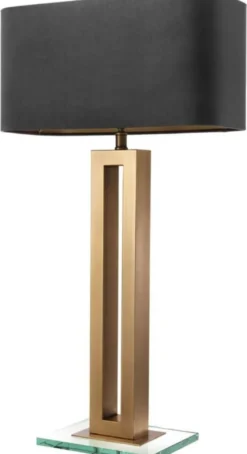Casa Padrino Luxus Tischleuchte Antik Messingfarben / Schwarz 45 x 22 x H. 84,5 cm - Hotel & Restaurant Tischlampe