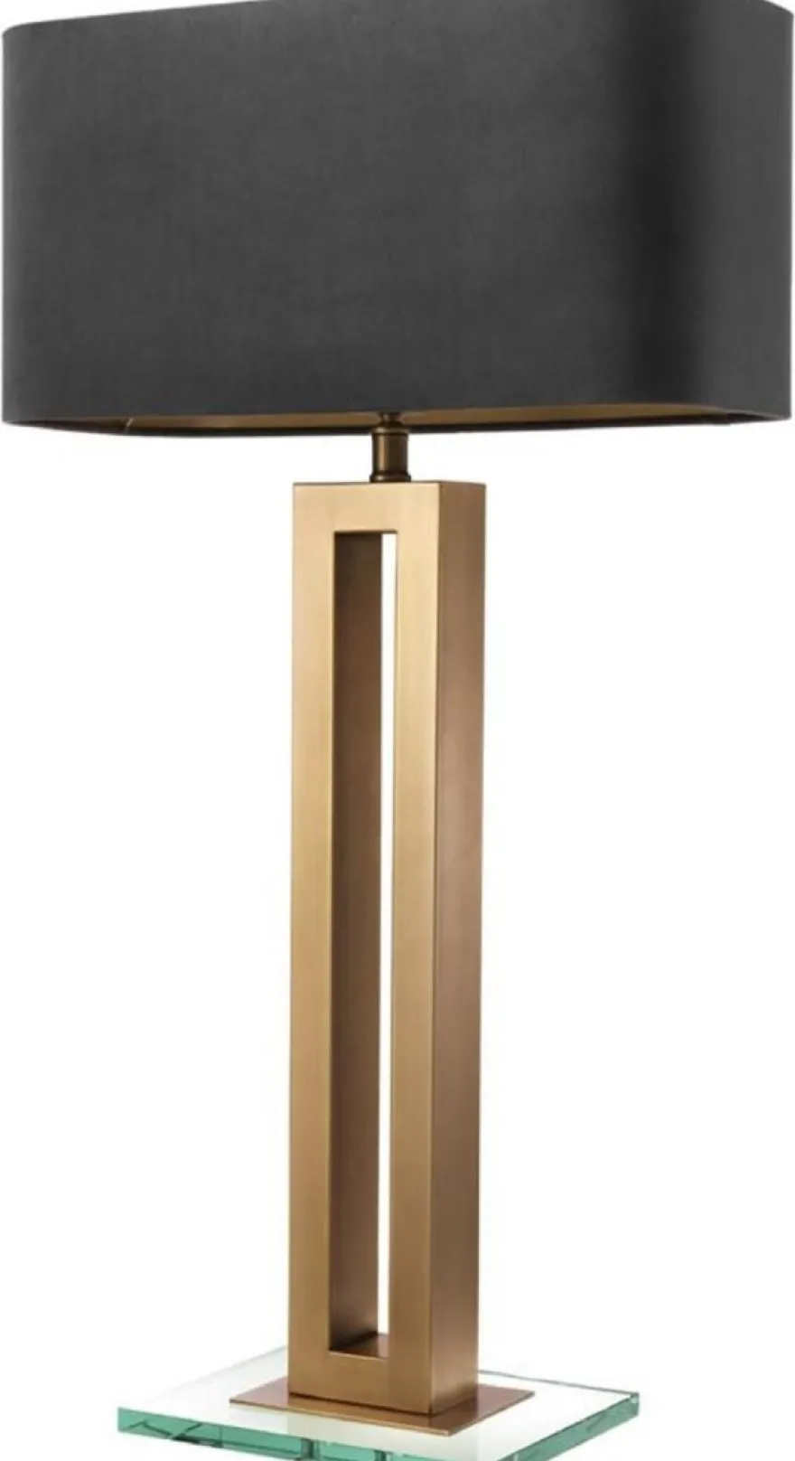 Casa Padrino Luxus Tischleuchte Antik Messingfarben / Schwarz 45 x 22 x H. 84,5 cm - Hotel & Restaurant Tischlampe