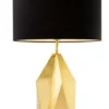 Casa Padrino Luxus Tischleuchte im Barock Stil, Messing poliert, 72 cm Höhe, Schirm Schwarz