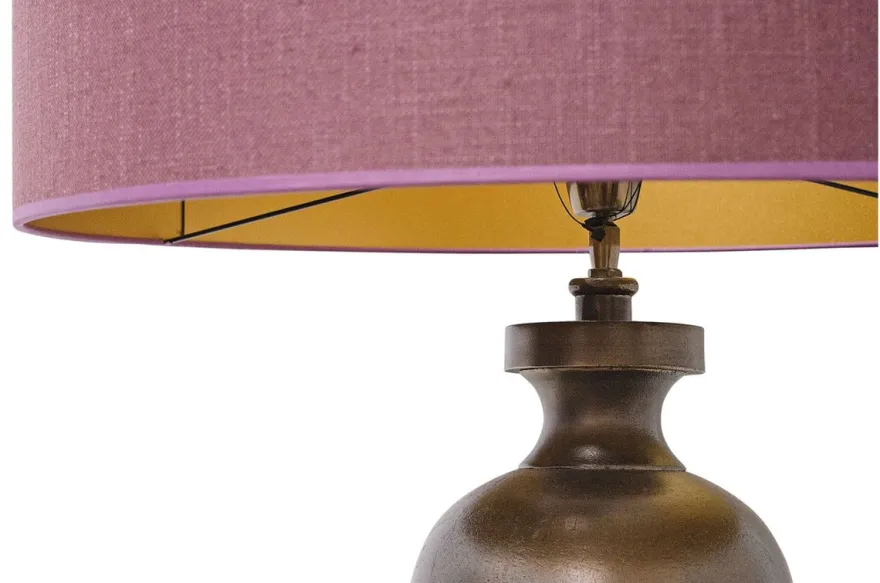 Casa Padrino Luxus Tischleuchte Antik Bronze / Altrosa 60 x H. 136 cm - Luxus Qualität