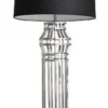 Casa Padrino Luxus Tischleuchte Silber / Schwarz Ø 30 x H. 102 cm - Luxus Wohnzimmerlampe